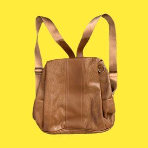 Travel Backpack - Faux Leather